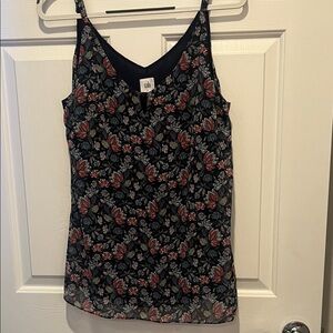 CAbi Black Floral Camisole Top